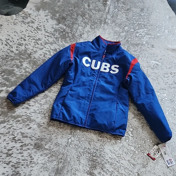 Chicago Cubs Majestic Royal On Field Therma Base Thermal Full Zip Jacket NWT SzM